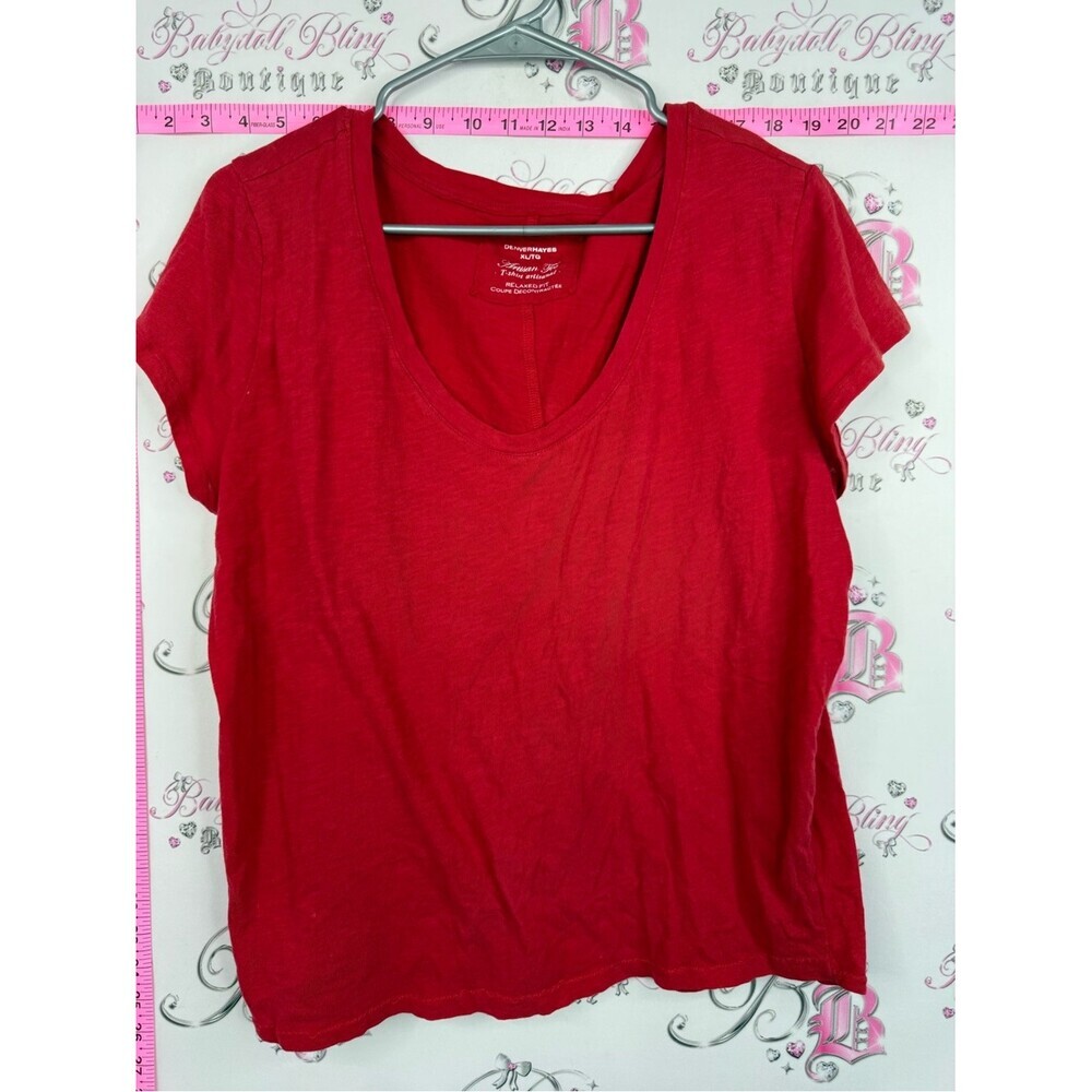 Denver Hayes Bright Red Scoop Neck Short Sleeve Tee